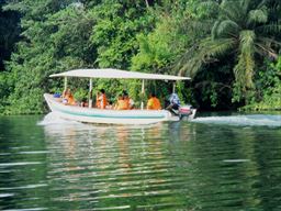 Rented motorboat on the Volta River